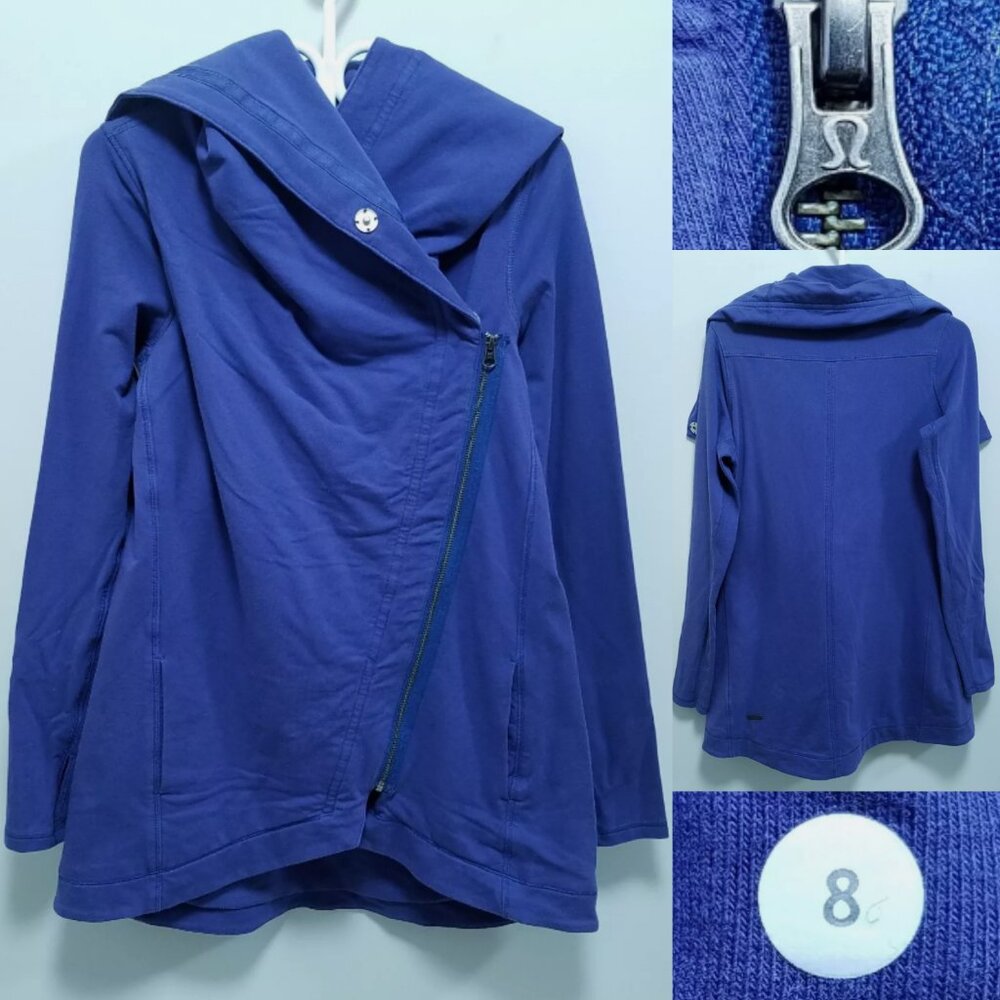Lululemon Purple Snap Button Neck Zipper Sweater Size 8 Medium Jacket